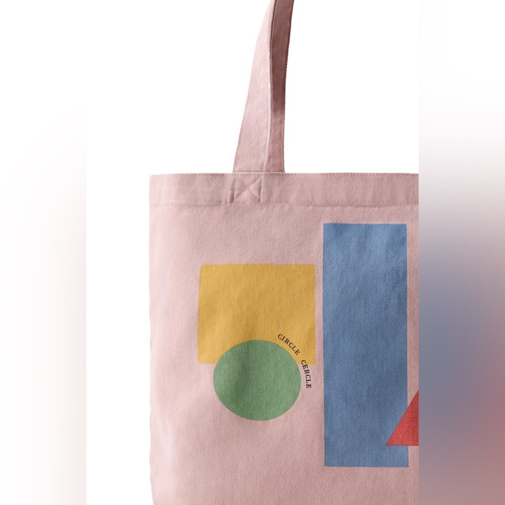 Zara Geometric Print Pink Tote Bag - Picture 3 of 4